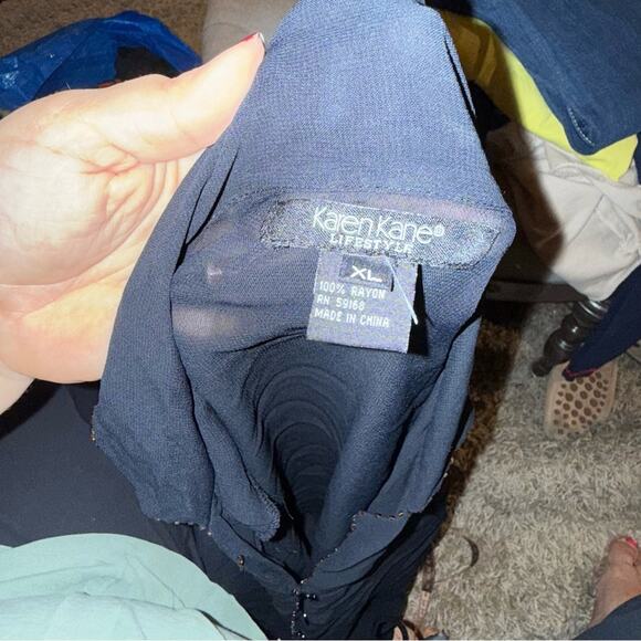 KAREN KANE beaded sheer whimsigoth button up blouse XL - Picture 2 of 7